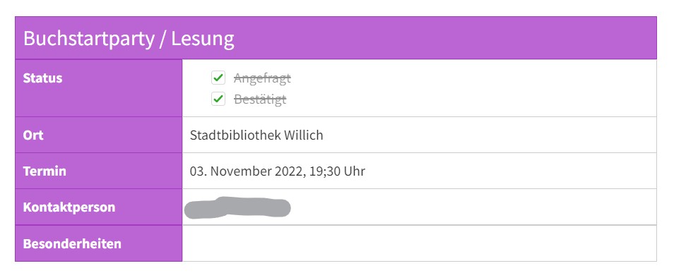 Infos zur Buchstartparty