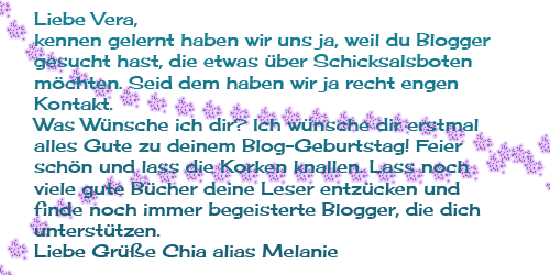 Geburtstagsgruß von Melanie Minio