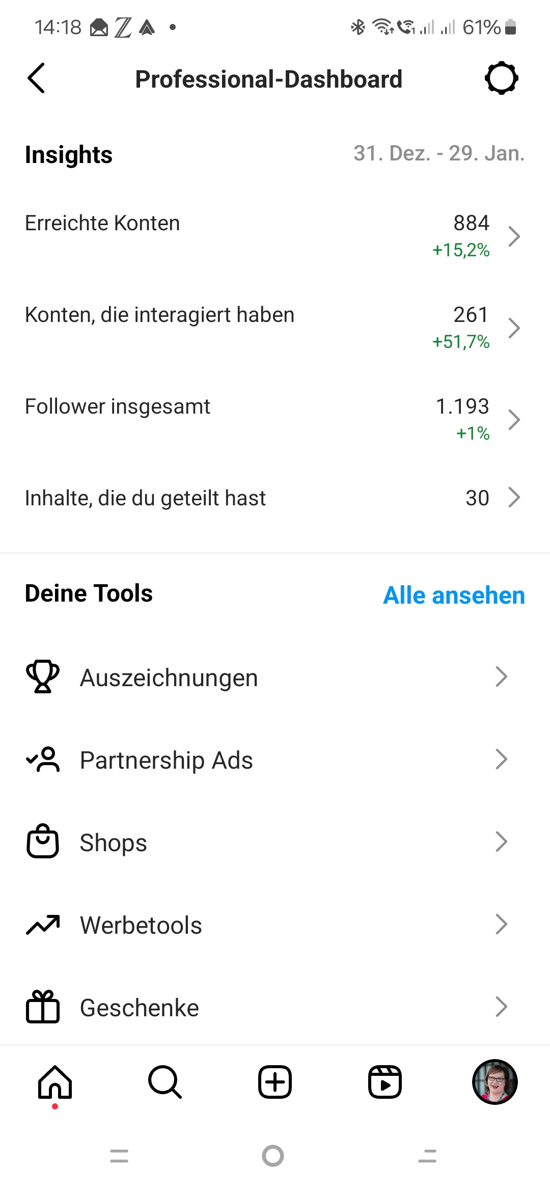 Instagram-Dashboard