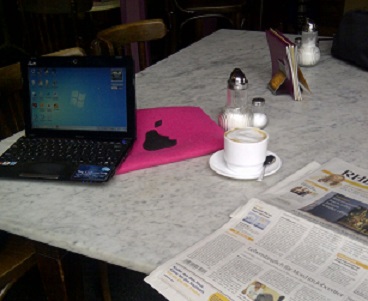 Mein Wochenendschreibplatz im Lieblingsbistro