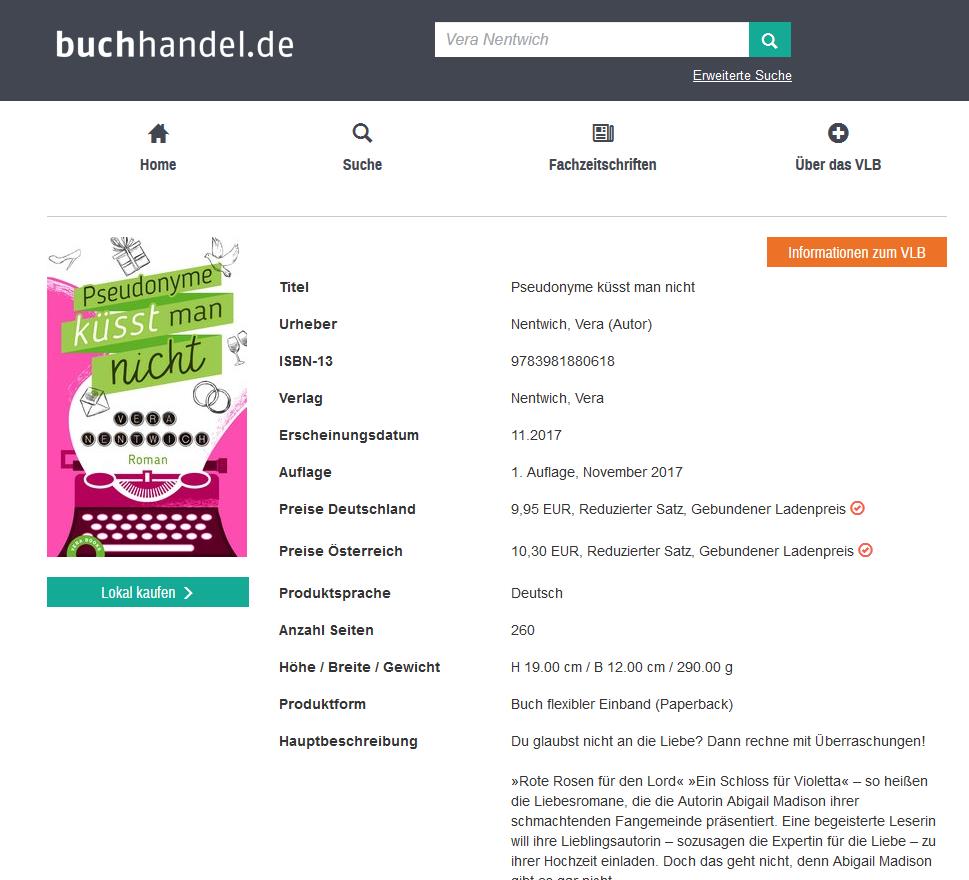 Beispieleintrag im VLB